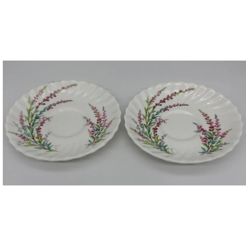 Royal Doulton Bell Heather Saucers Set of 2 Bone China H4828 R1941 England 5.5in